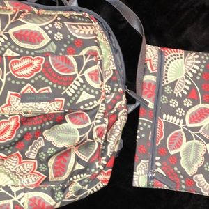 Vera Bradley back pack with matching pouch.